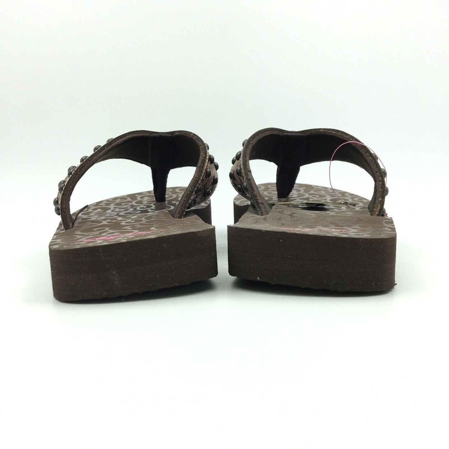 Blazin Roxx Women Size 6 ‘Montana’ Brown Tooled Leather Flip Flops Thongs #4119602 -  | Buy at Parsimony Shoppes