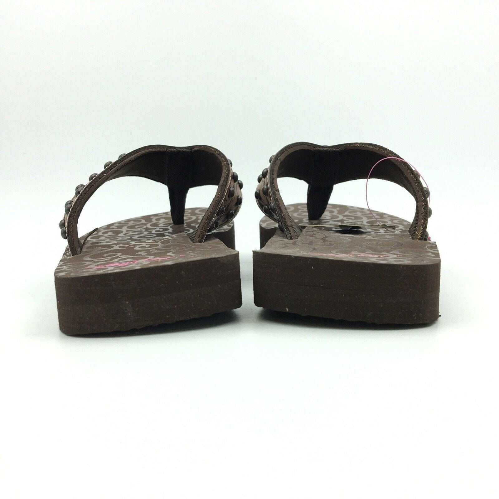 Blazin Roxx Women Size 6 ‘Montana’ Brown Tooled Leather Flip Flops Thongs #4119602 -  | Buy at Parsimony Shoppes