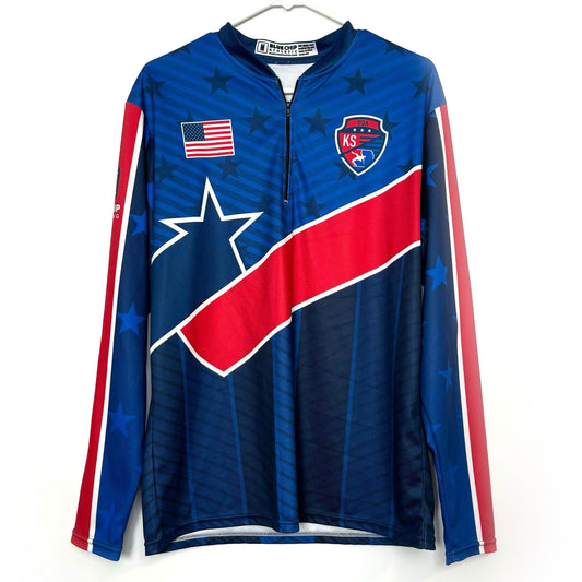 Blue Chip Athletic | Kansas USAW L/s 1/4 Zip Top | Color: Blue/Red | Size: L | EUC -  | Buy at Parsimony Shoppes
