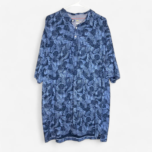 Bob Timberlake Men's Blue Hawaiian 3-Button Polo Shirt - Size 2XL - Pre-Owned