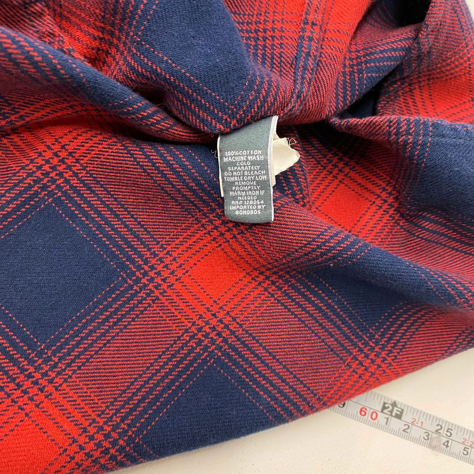 Bonobos Mens Size XS Red Blue Geometric Plaid Shirt Flannel Button-Up L/s Pre-Owned -  | Buy at Parsimony Shoppes