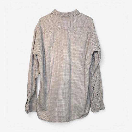 Born Men's Beige & Gray Plaid Button-Up Shirt - Size L - Long Sleeve
