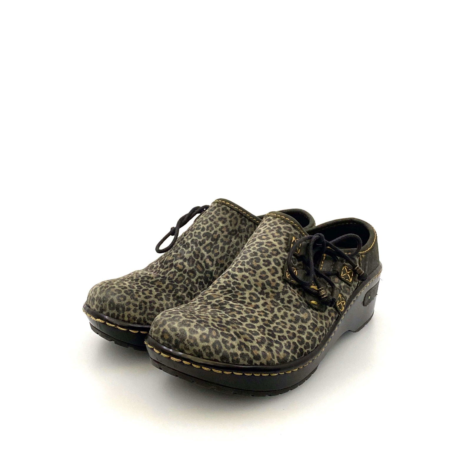 Born Womens Size 6 36 Leopard Print Slip On Mules Clogs Shoes Parsimony Shoppes