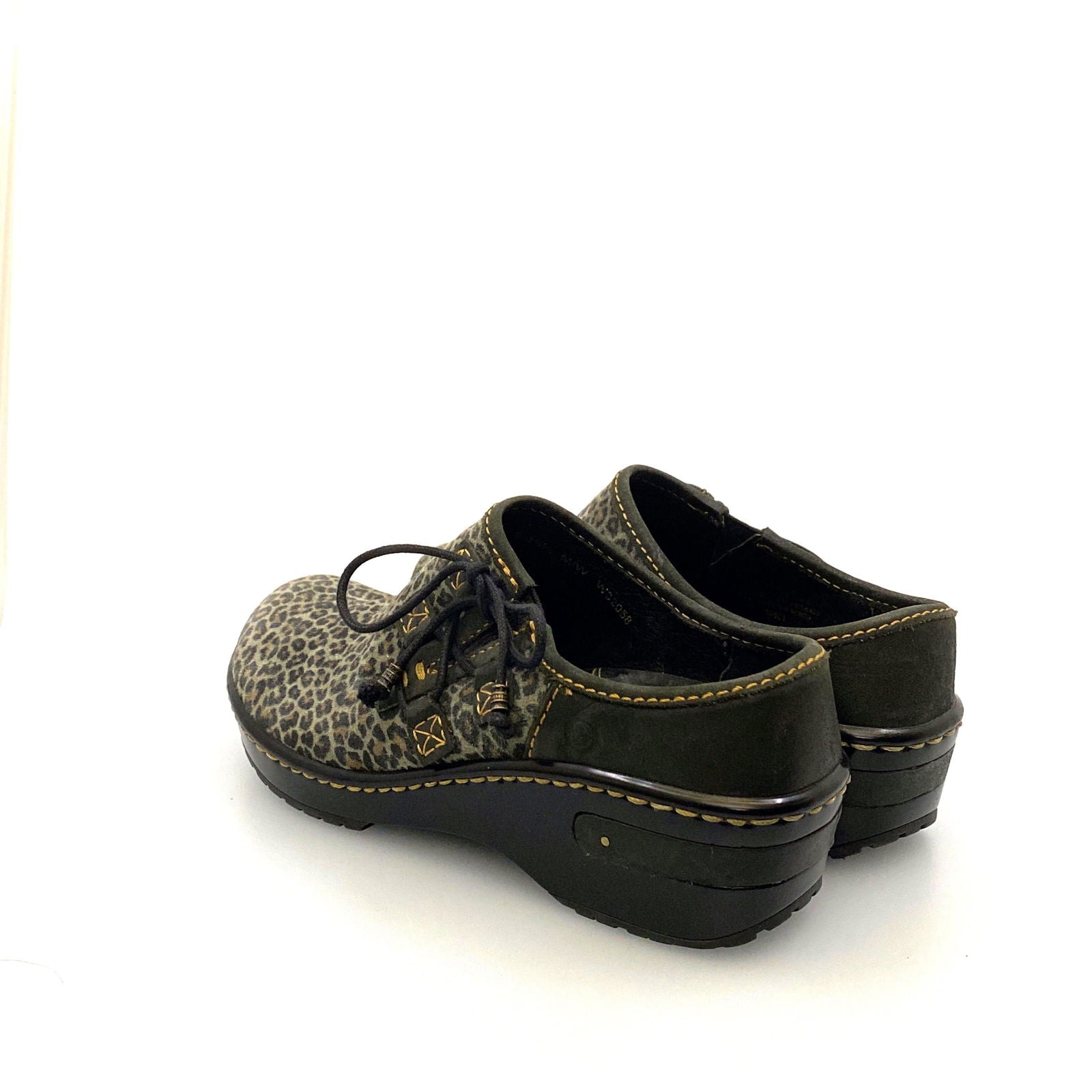 Born Womens Size 6/36½ Leopard Print Slip On Mules Clogs Shoes -  | Buy at Parsimony Shoppes