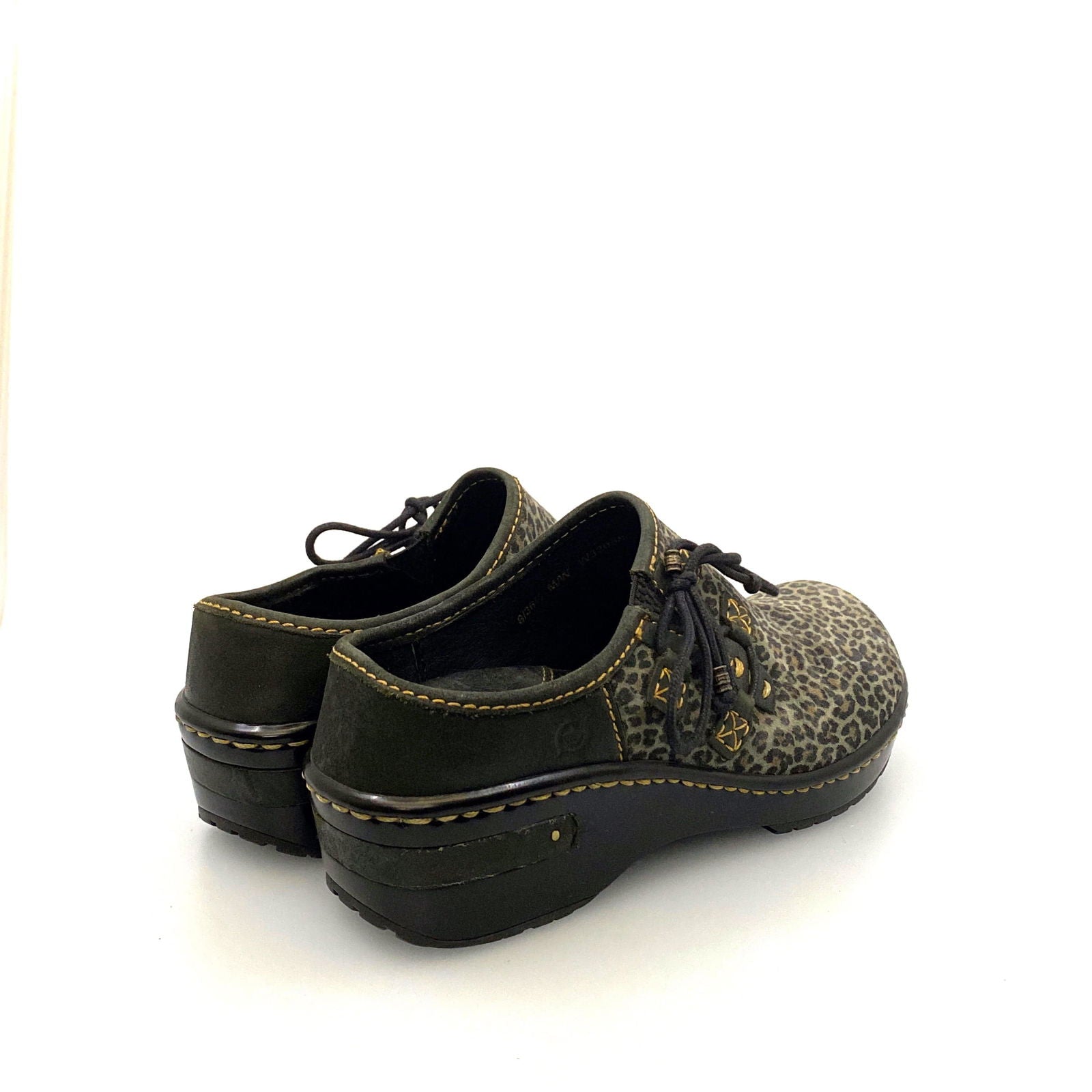 Born Womens Size 6/36½ Leopard Print Slip On Mules Clogs Shoes -  | Buy at Parsimony Shoppes