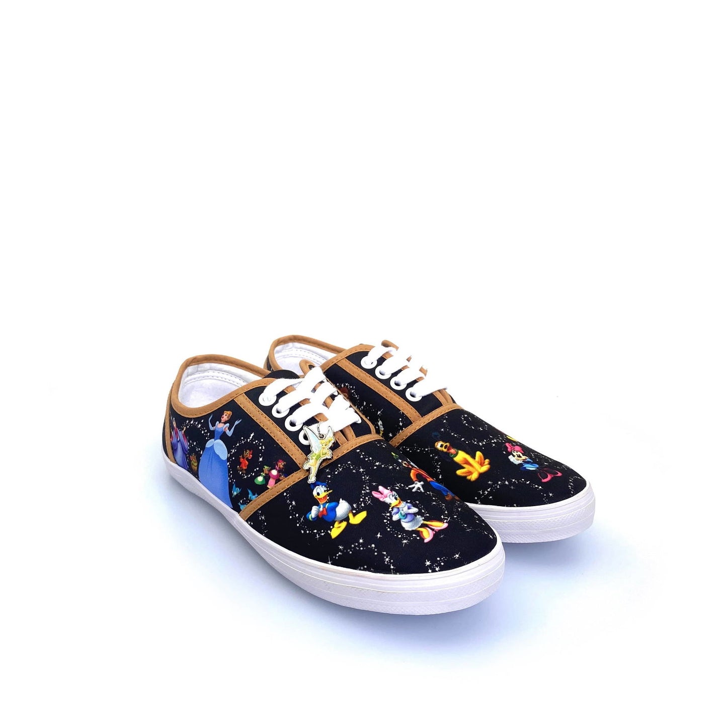 Bradford Exchange "Disney Magic" With Character Art Womens Size 6.5 Black Canvas Lace Up Shoes NEW -  | Buy at Parsimony Shoppes
