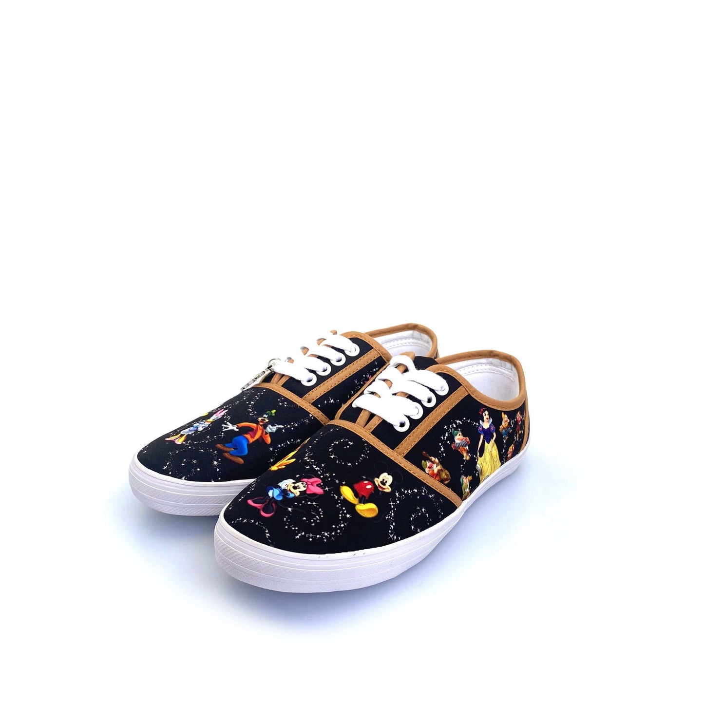 Bradford Exchange "Disney Magic" With Character Art Womens Size 6.5 Black Canvas Lace Up Shoes NEW -  | Buy at Parsimony Shoppes