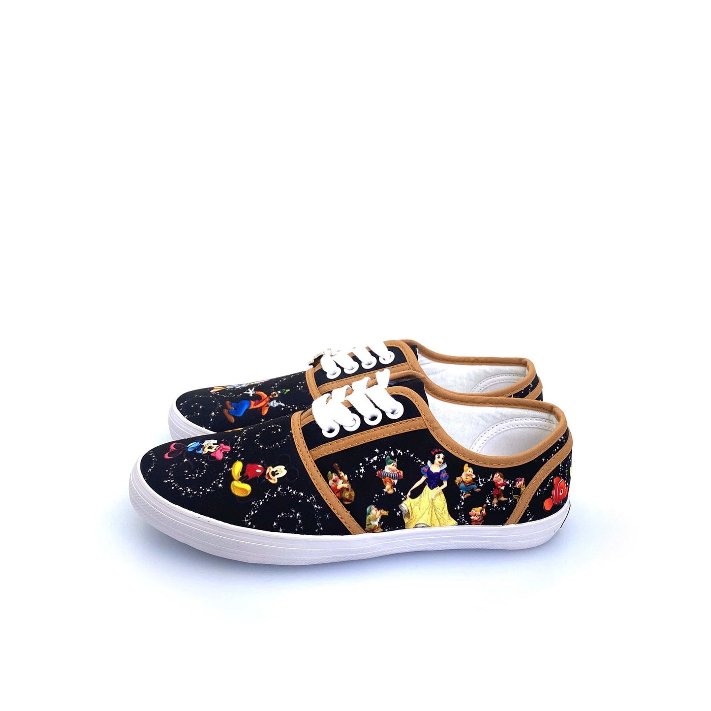 Bradford Exchange "Disney Magic" With Character Art Womens Size 6.5 Black Canvas Lace Up Shoes NEW -  | Buy at Parsimony Shoppes
