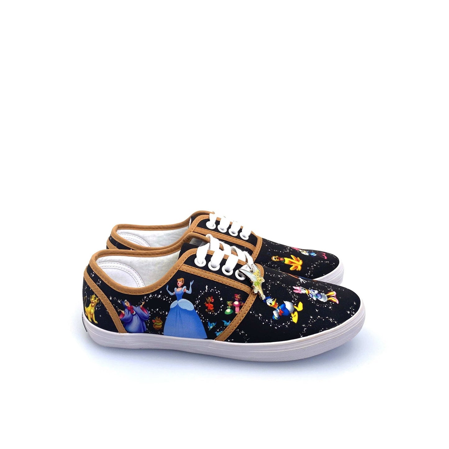 Bradford Exchange "Disney Magic" With Character Art Womens Size 6.5 Black Canvas Lace Up Shoes NEW -  | Buy at Parsimony Shoppes