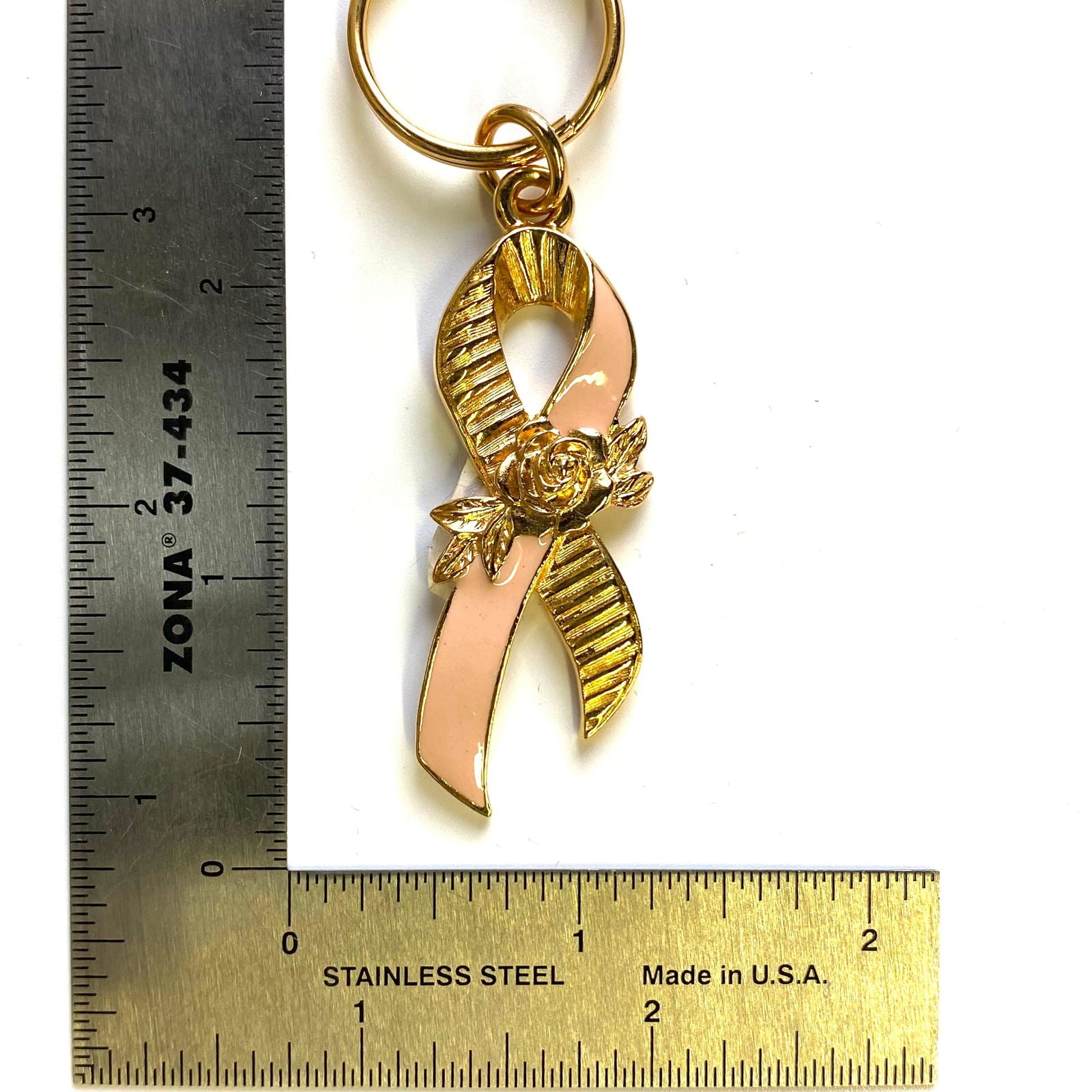 Breast Cancer Awareness Pink Ribbon Souvenir Keychain Key Ring Metal Multicolor -  | Buy at Parsimony Shoppes