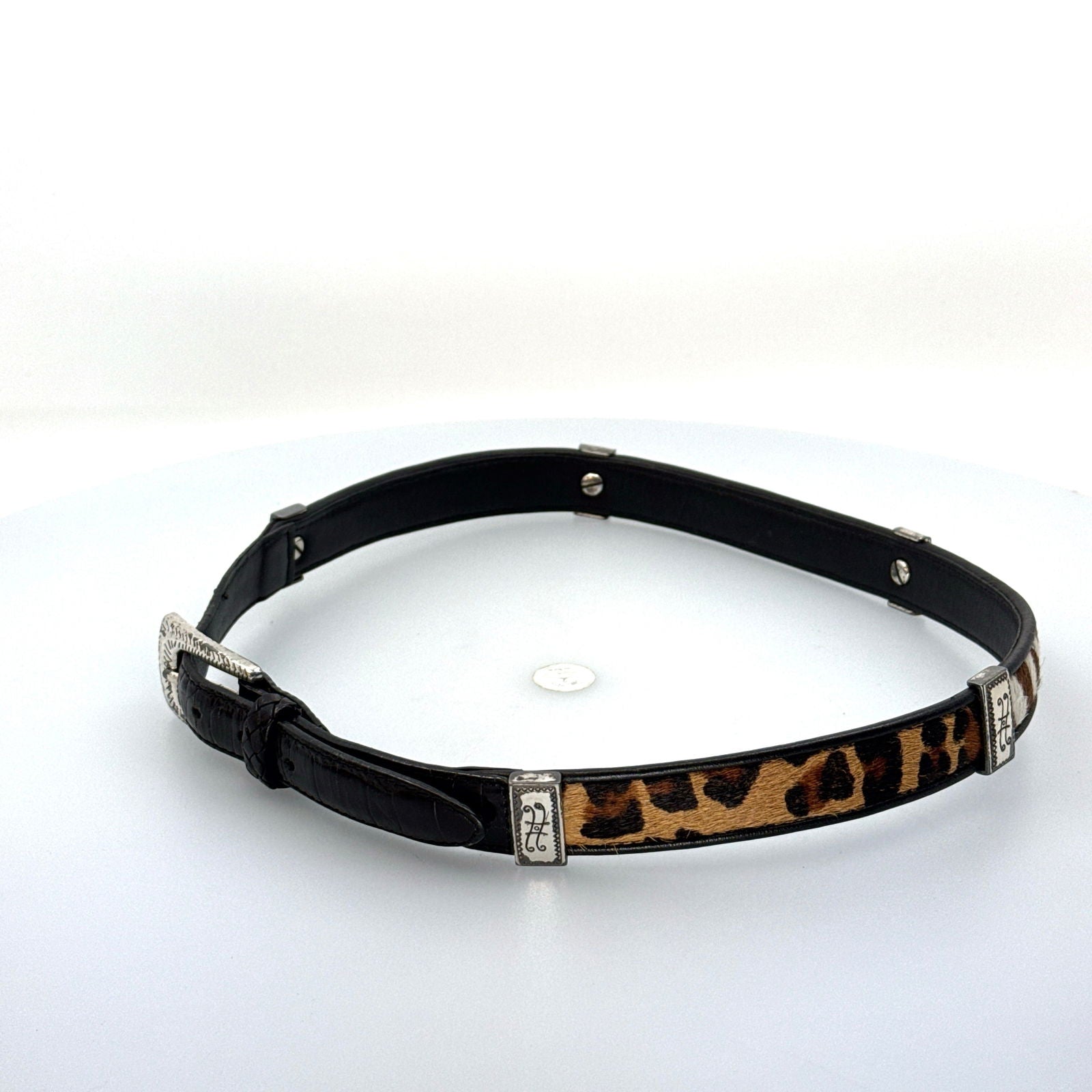 Brighton | Womens Animal Print Buckled Leather Belt | Color: Black/Multicolor | Size: M/30 | Pre-Owned -  | Buy at Parsimony Shoppes