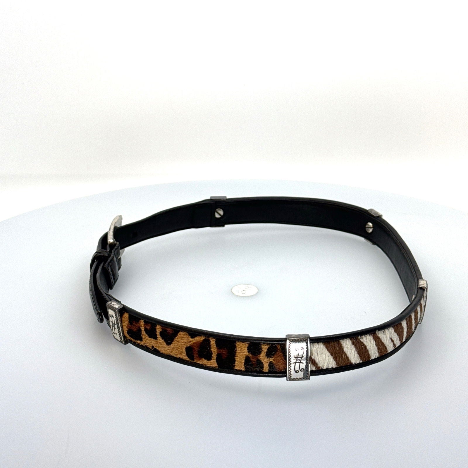 Brighton | Womens Animal Print Buckled Leather Belt | Color: Black/Multicolor | Size: M/30 | Pre-Owned -  | Buy at Parsimony Shoppes