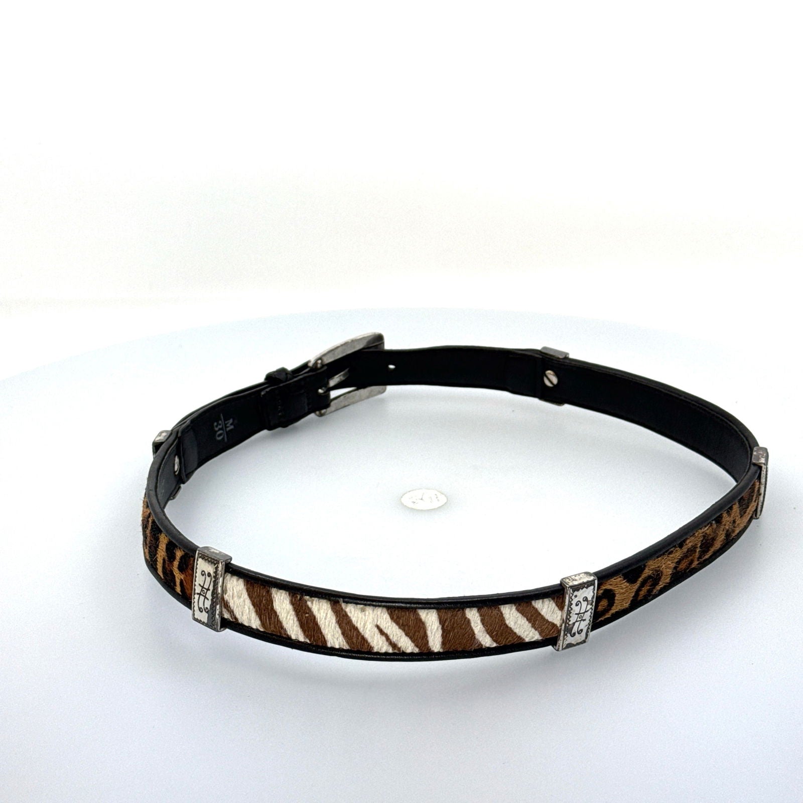Brighton | Womens Animal Print Buckled Leather Belt | Color: Black/Multicolor | Size: M/30 | Pre-Owned -  | Buy at Parsimony Shoppes