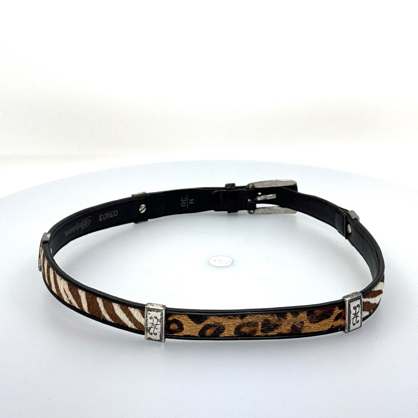 Brighton | Womens Animal Print Buckled Leather Belt | Color: Black/Multicolor | Size: M/30 | Pre-Owned -  | Buy at Parsimony Shoppes