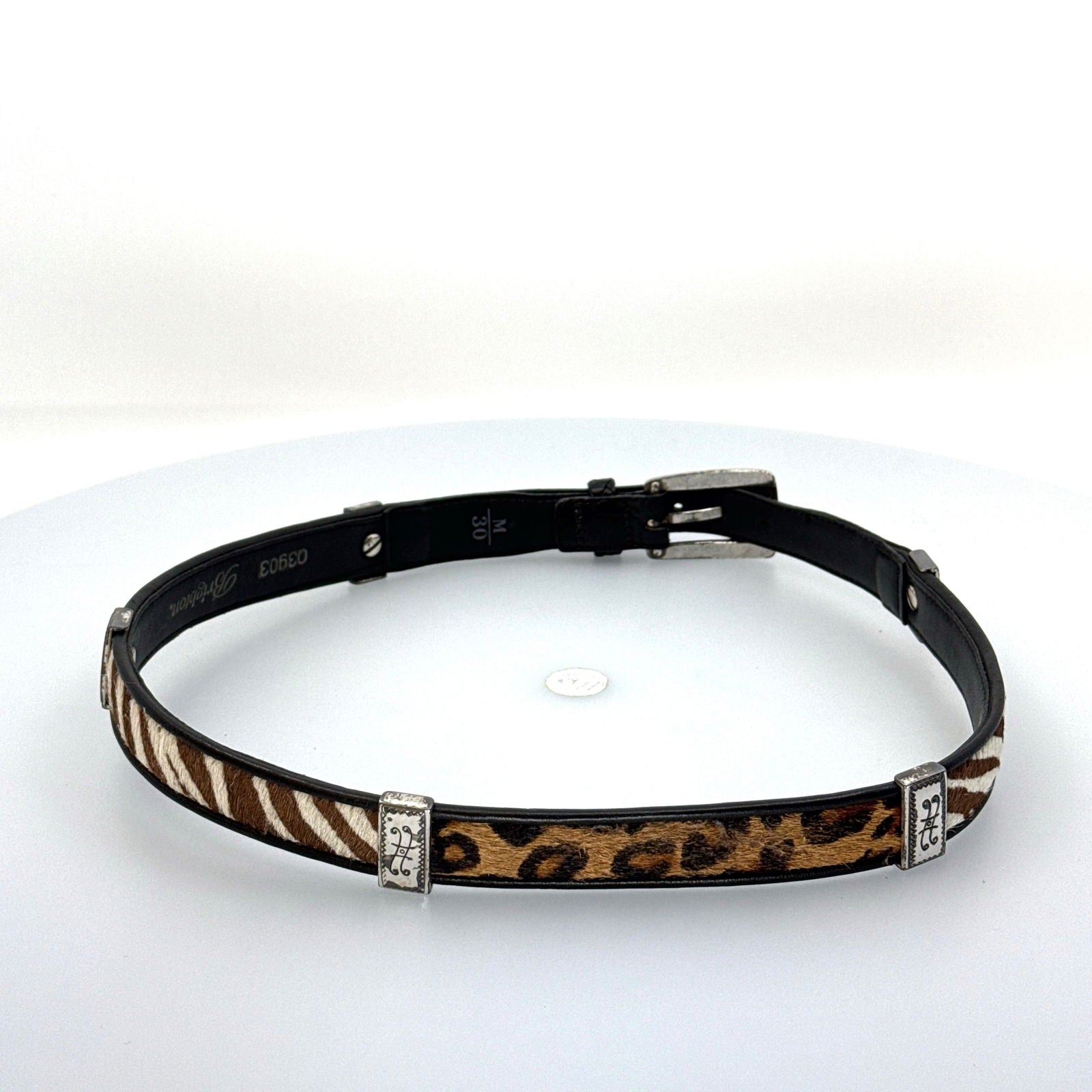 Brighton | Womens Animal Print Buckled Leather Belt | Color: Black/Multicolor | Size: M/30 | Pre-Owned -  | Buy at Parsimony Shoppes