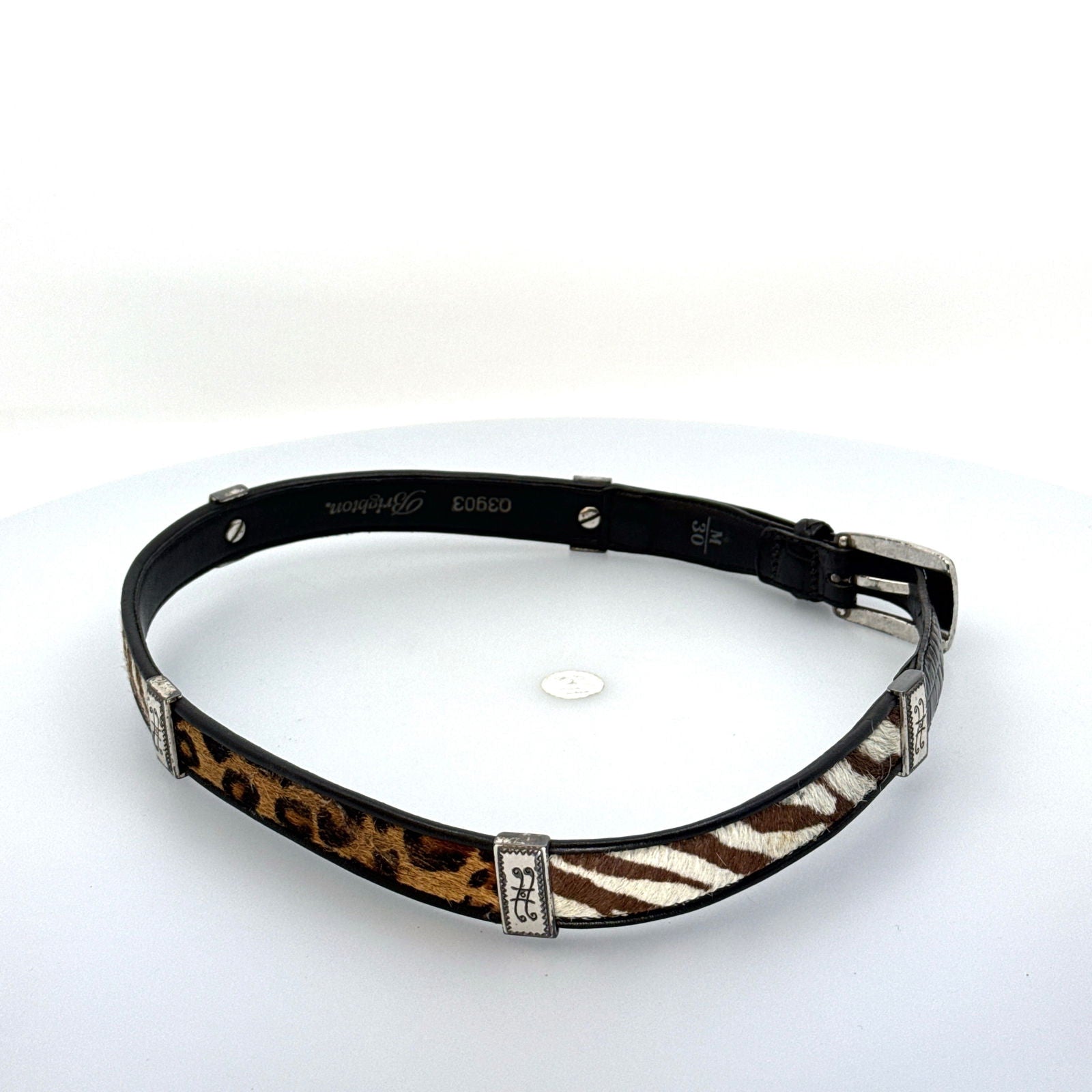 Brighton | Womens Animal Print Buckled Leather Belt | Color: Black/Multicolor | Size: M/30 | Pre-Owned -  | Buy at Parsimony Shoppes