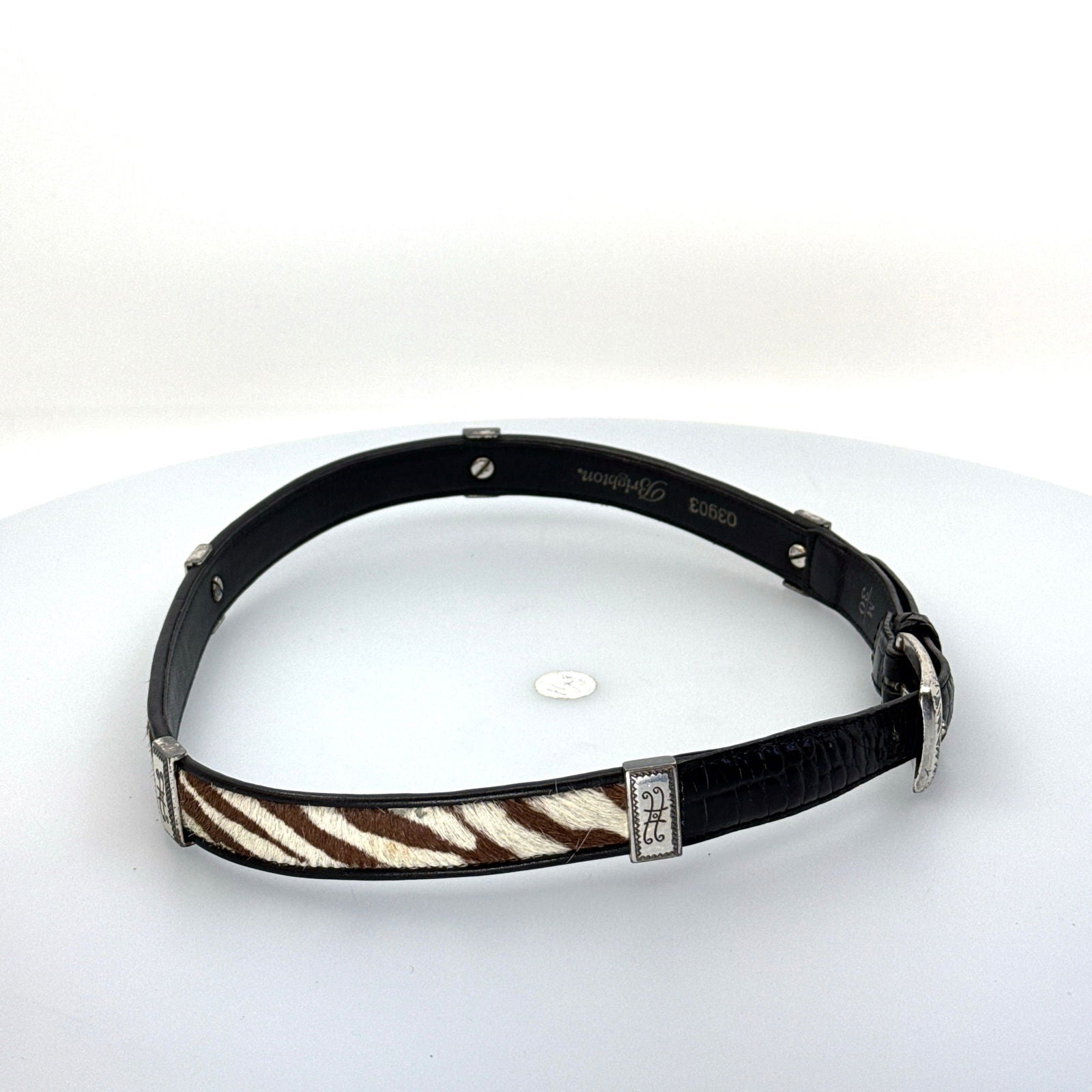 Brighton | Womens Animal Print Buckled Leather Belt | Color: Black/Multicolor | Size: M/30 | Pre-Owned -  | Buy at Parsimony Shoppes
