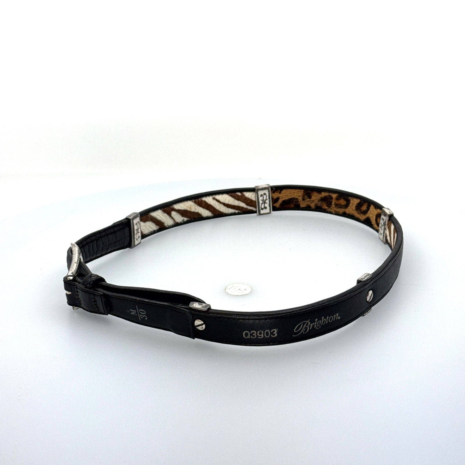 Brighton | Womens Animal Print Buckled Leather Belt | Color: Black/Multicolor | Size: M/30 | Pre-Owned -  | Buy at Parsimony Shoppes