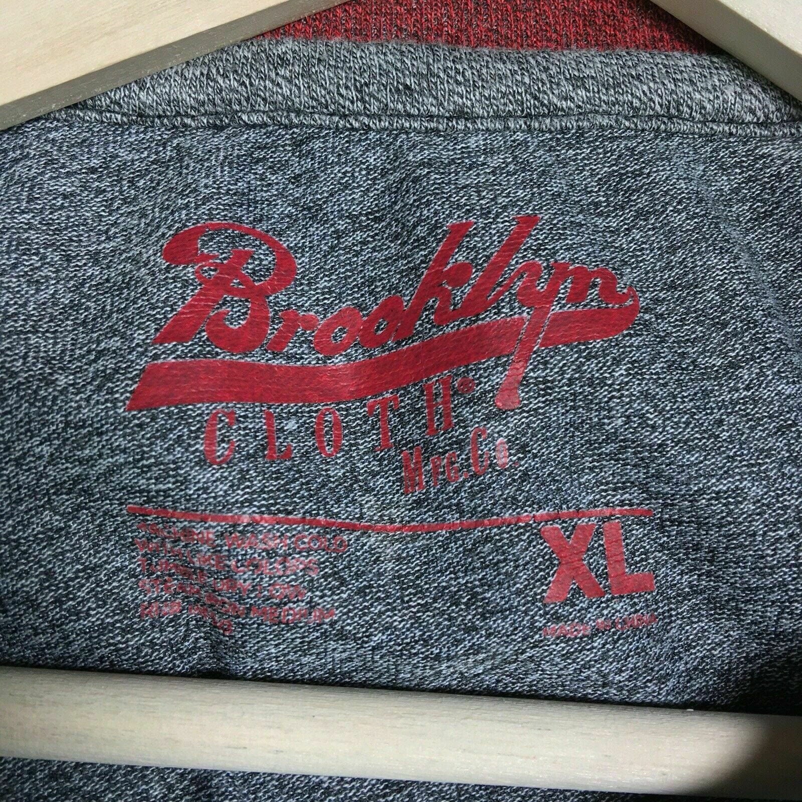 Brooklyn Cloth Mfg Co Mens Size XL T-Shirt Heather Gray & Navy Blue Stars & Stripes -  | Buy at Parsimony Shoppes