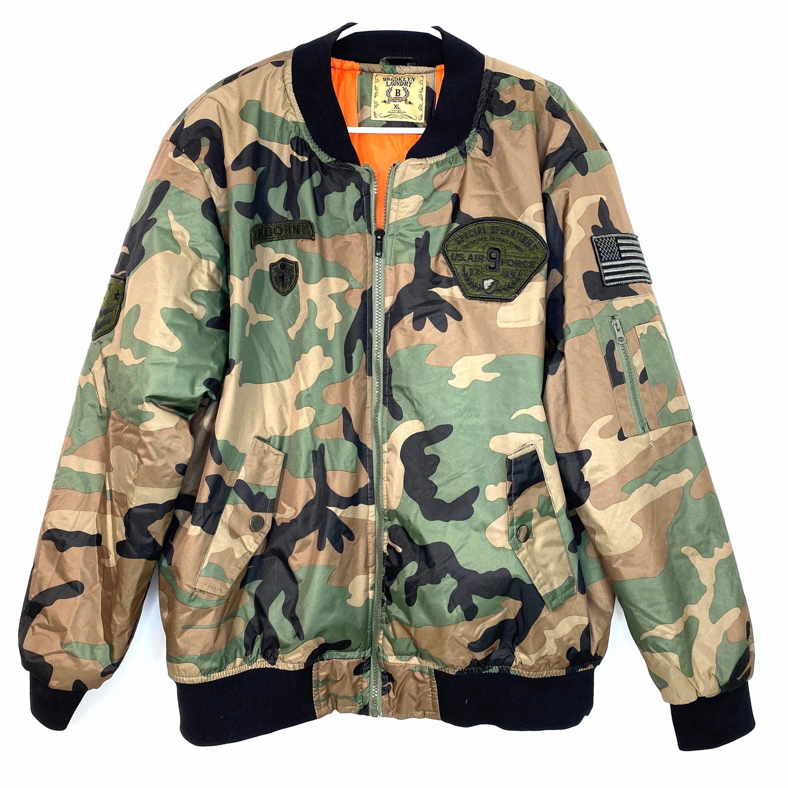 Green bomber jacket orange lining store