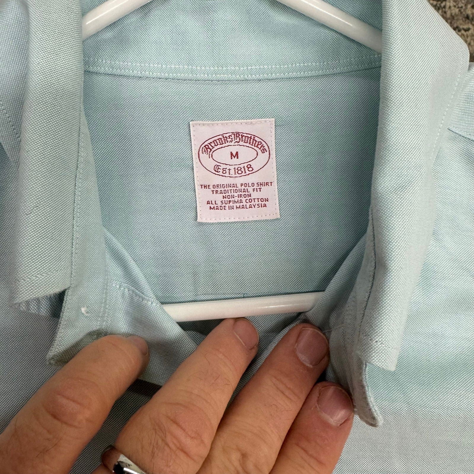 Brooks Brothers | Supima Cotton Button-Down Dress Shirt | Color: Mint Green | Size: M | Pre-Owned -  | Buy at Parsimony Shoppes