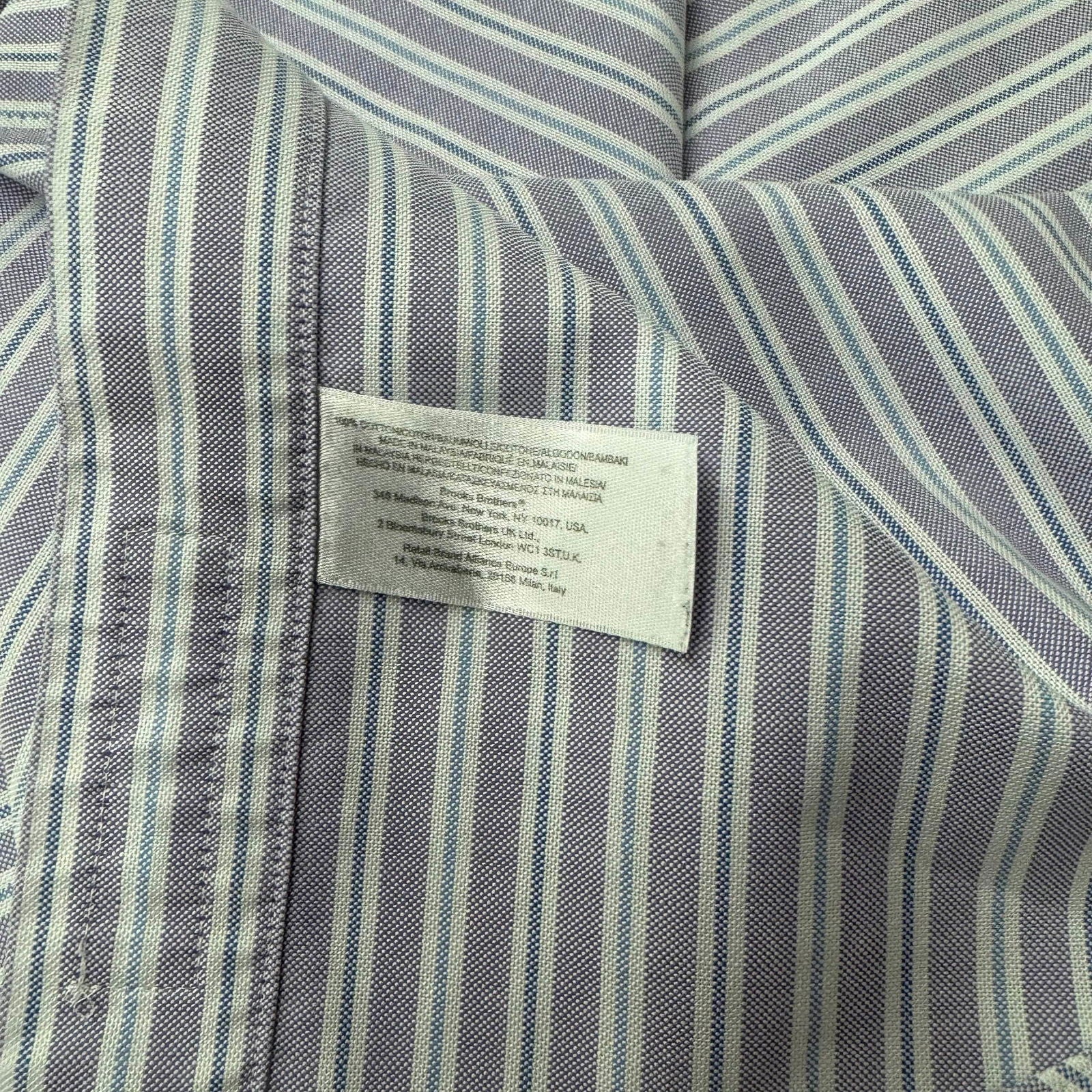 Brooks Brothers | Supima Cotton Striped Button-Down Dress Shirt | Color: Blue/White | Size: M | Pre-Owned -  | Buy at Parsimony Shoppes