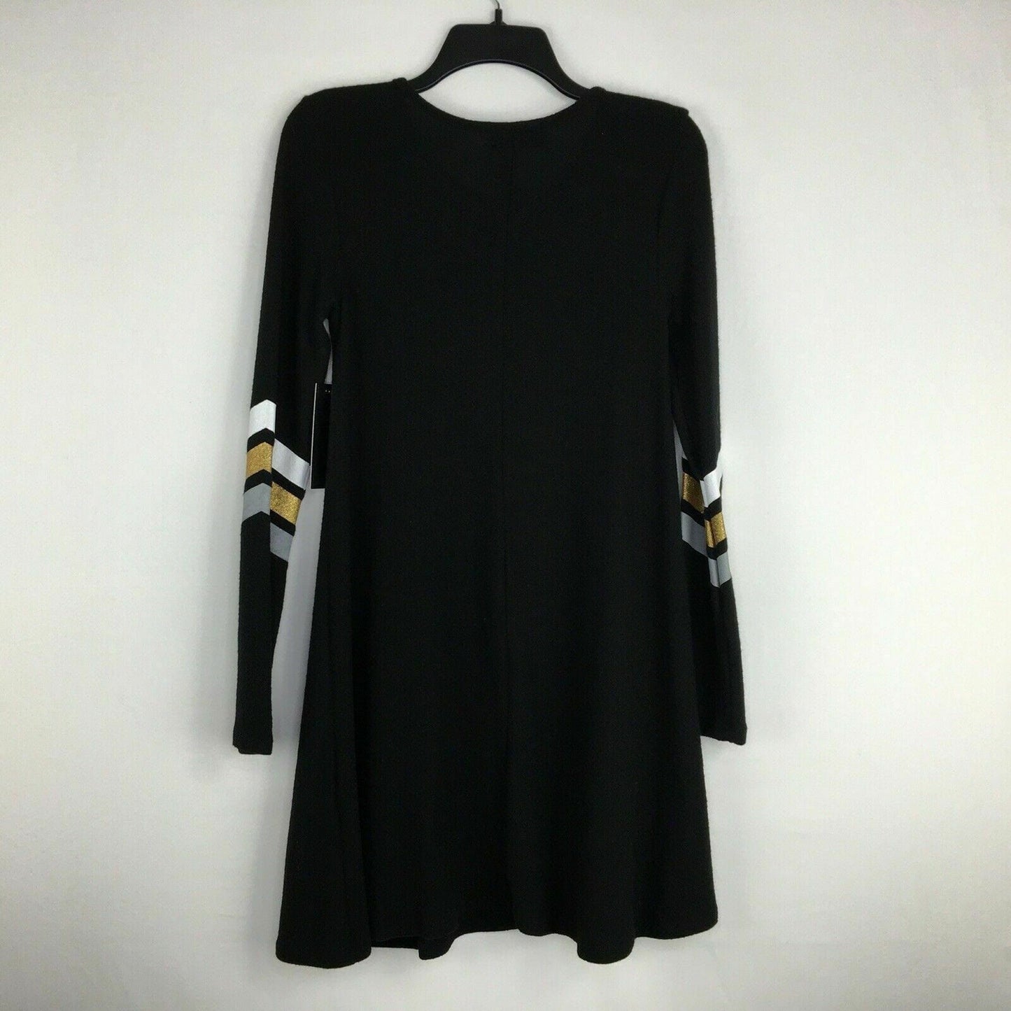 Btween Womens Juniors Size Small Black Sweater Dress Glitter “Love” & Stripes -  | Buy at Parsimony Shoppes