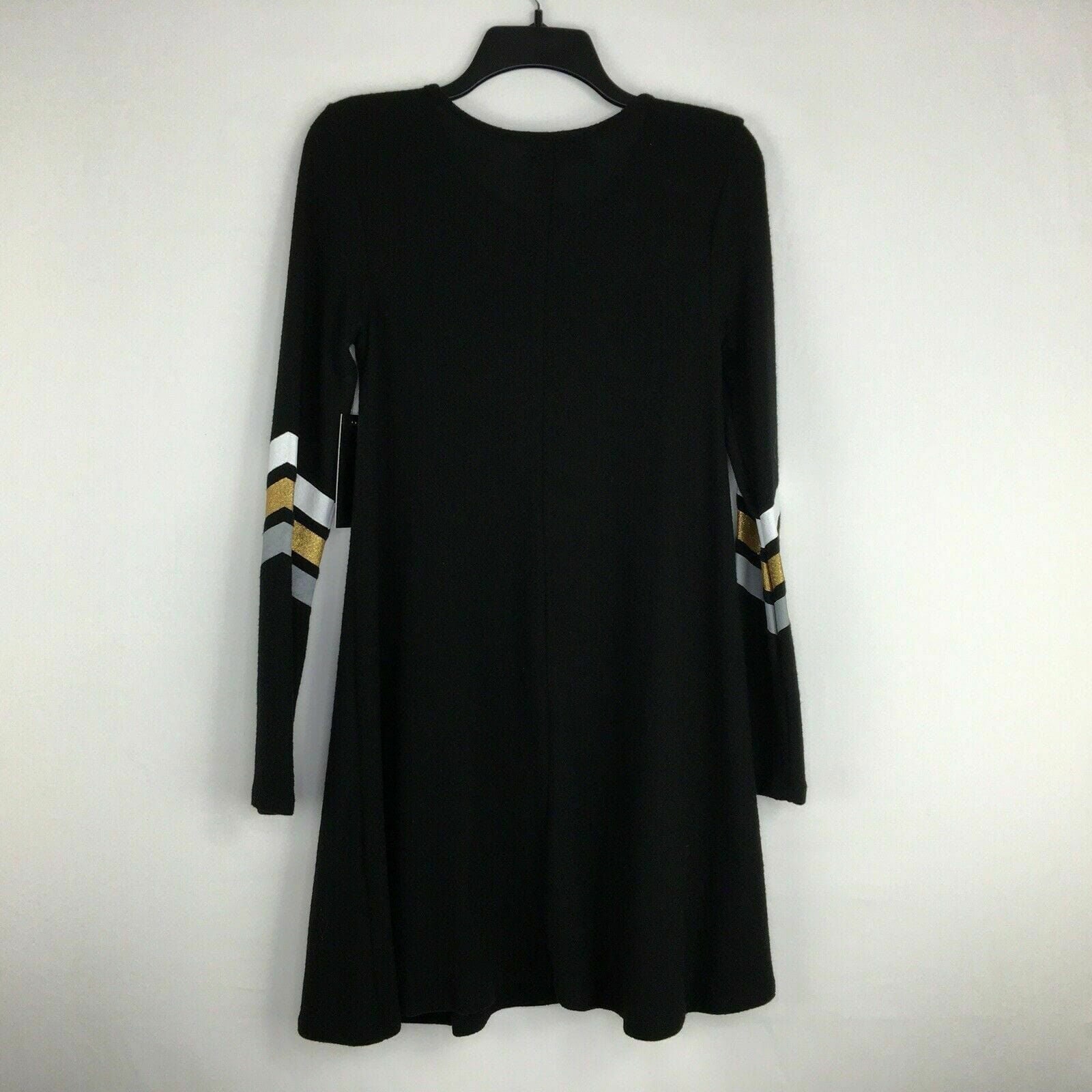 Btween Womens Juniors Size Small Black Sweater Dress Glitter “Love” & Stripes -  | Buy at Parsimony Shoppes