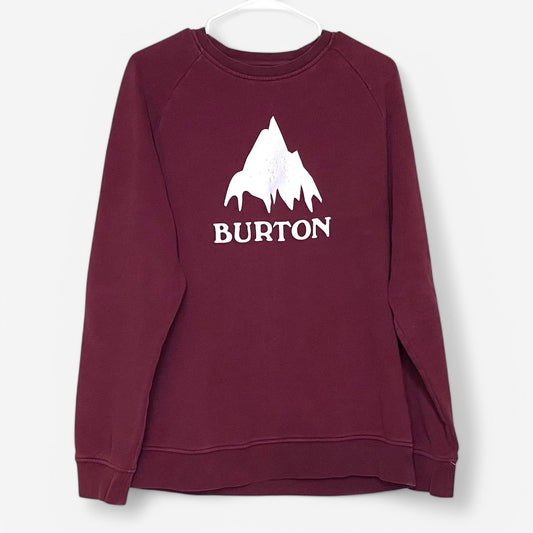 Burton Men's Pullover Sweatshirt - Size M - Maroon Red - Long Sleeve Cotton Blend