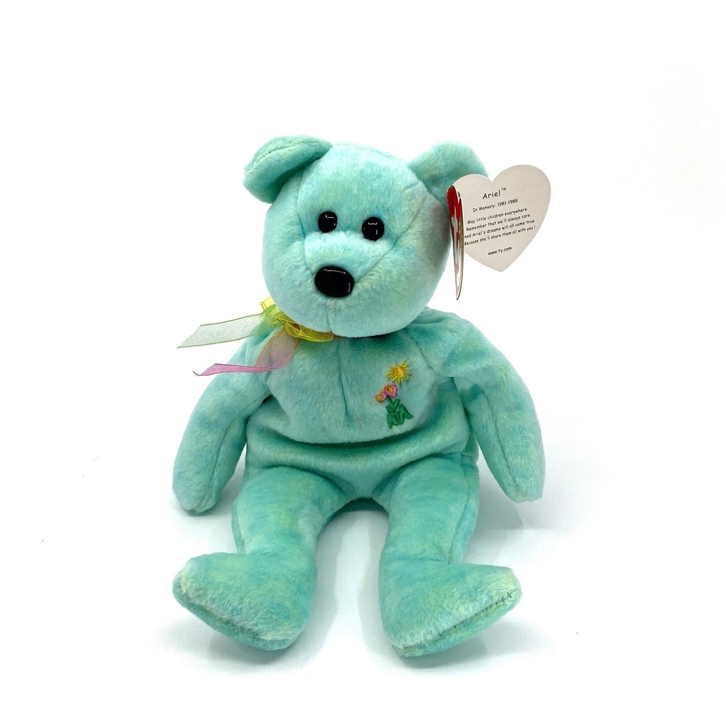 Charming Ty Original Beanie Babies 2000 ‘Ariel’ Bear Plush Toy - Vintage