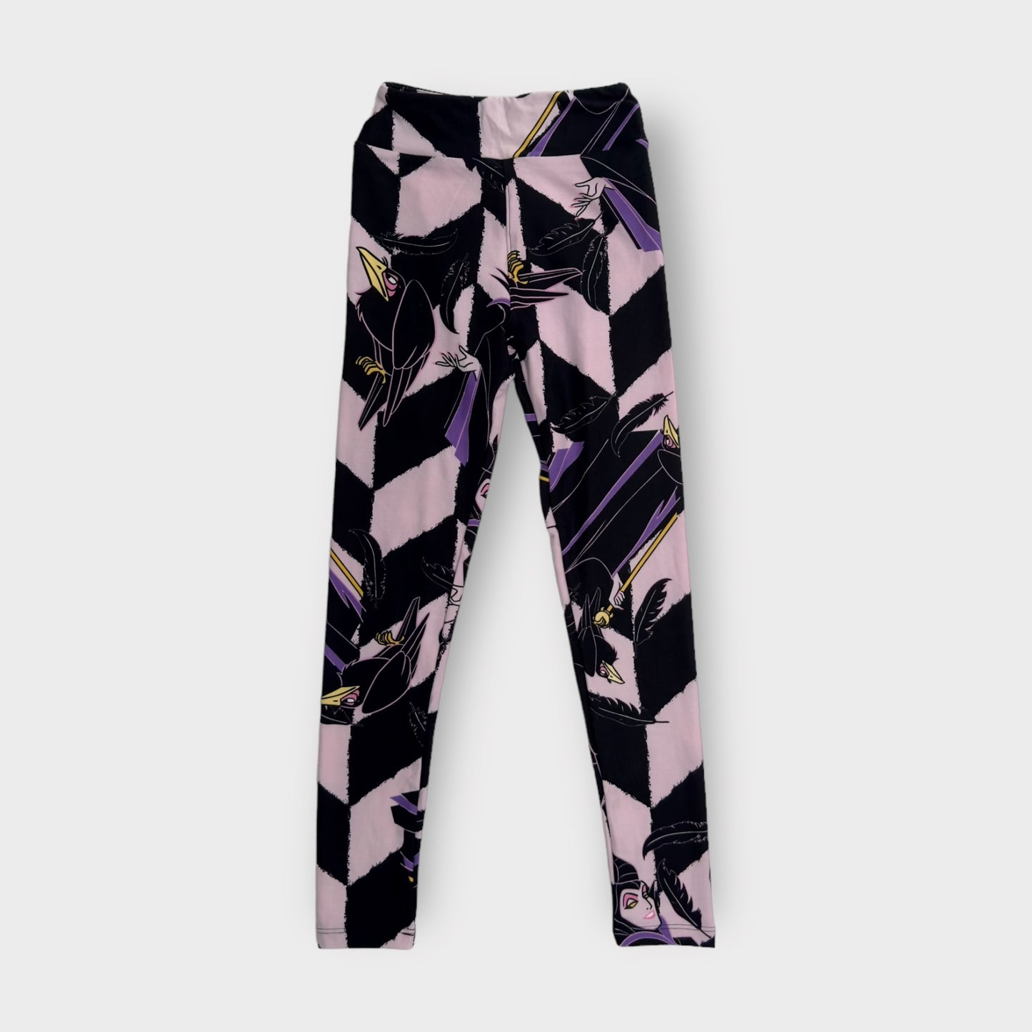 LuLaRoe Disney Juniors Leggings | Tween (00-0) | Black Maleficent & Diablo Pattern | Buttery Soft | New