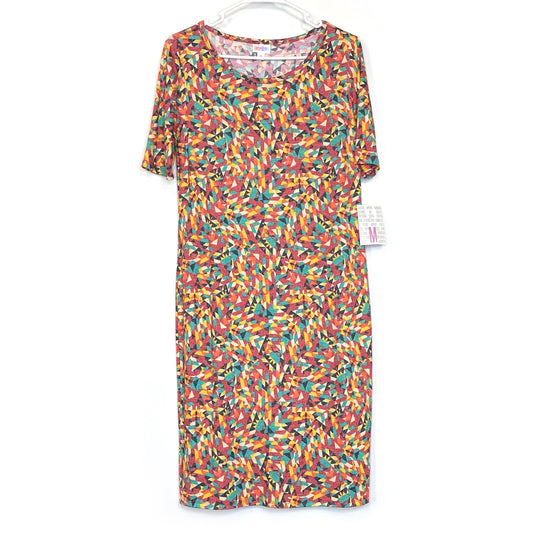 LuLaRoe Womens M Card-Suit Mosaic Julia Shift Dress Scoop Neck ½ Sleeves NWT