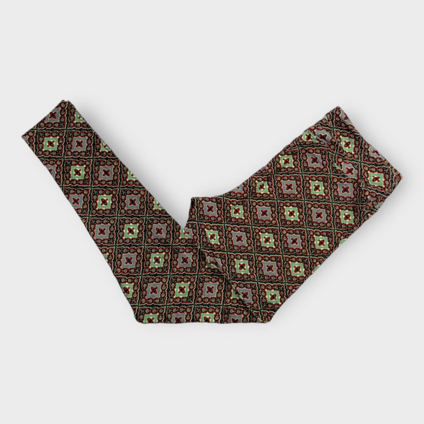 LuLaRoe Leggings | TC (12-18) | Brown/Green/Red Geometric Medallion | New