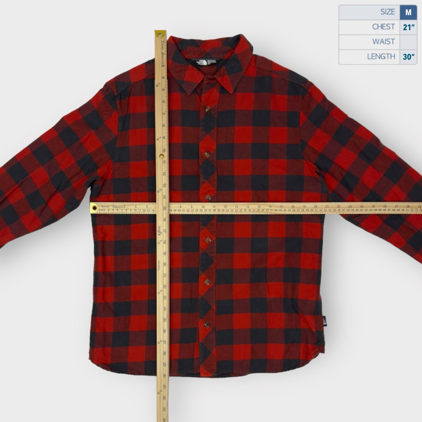 Men's Flannel Shirt - Size M - Black/Red Plaid - Long Sleeve Button-Up