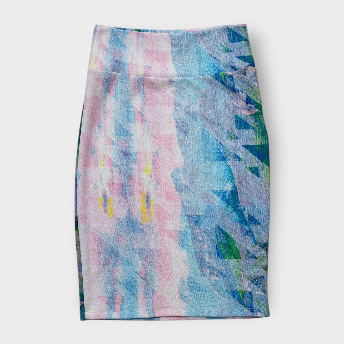 LuLaRoe Cassie Pencil Skirt - Watercolor Geometric Print - Women's S (6-8) - Knee-Length - NWT