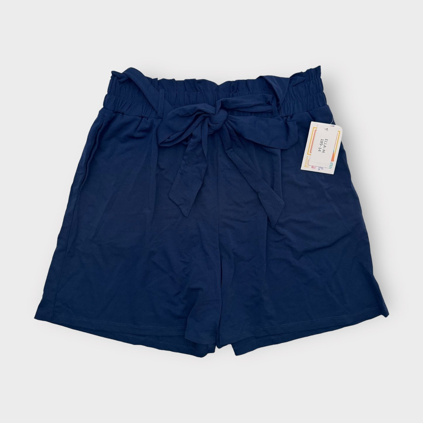 LuLaRoe Ella Paper Bag Shorts | M (10-12) | Navy Blue Solid | NWT