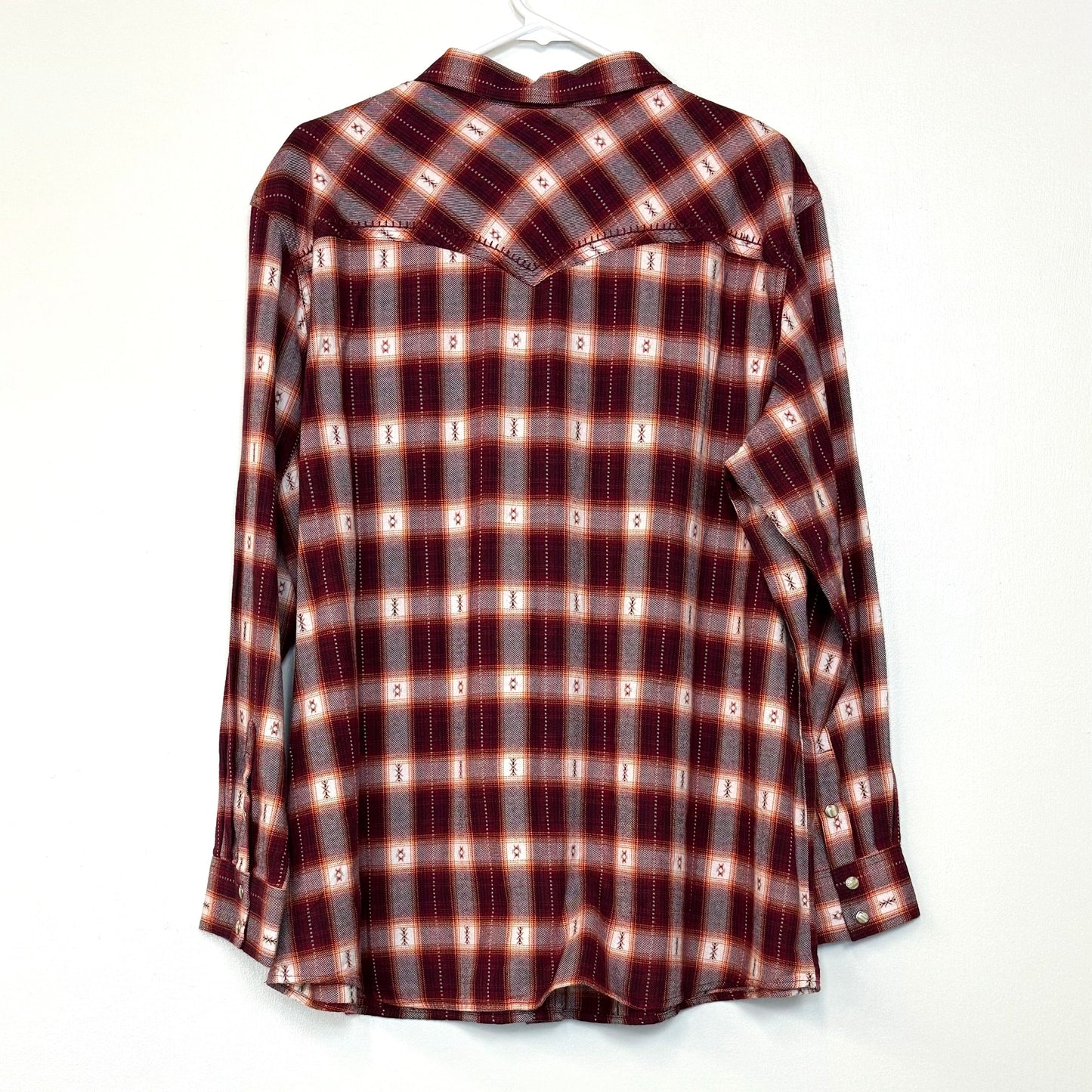 Wrangler Retro | Modern Boyfriend-Fit Snap-Up Plaid Flannel Shirt | Color: Biking Red | Size: XL | NWT