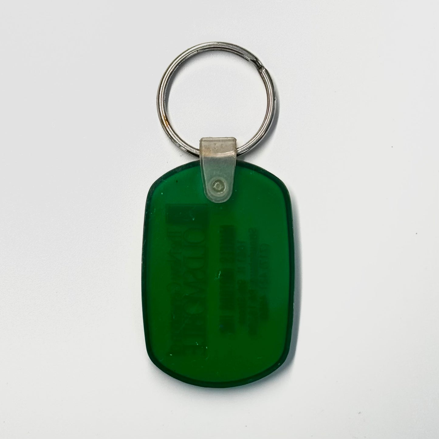 Vintage ‘Mikels Motors Oldsmobile -Stroudsburg, PA’ Keychain Key Ring Green Rubber Ov