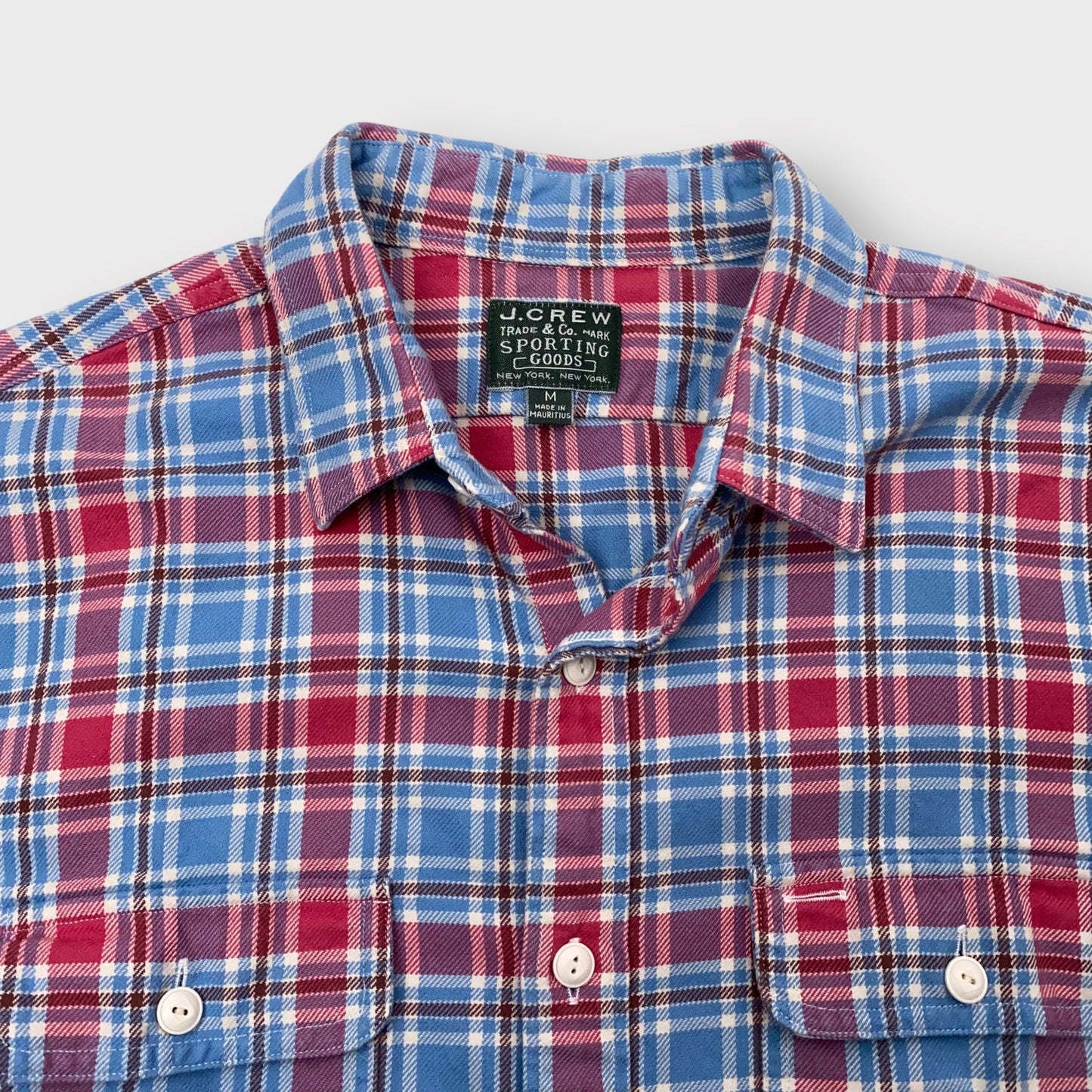 J.Crew | Mens Flannel Button-Up L/s Shirt | Size: M | Blue/Pink Plaid | EUC