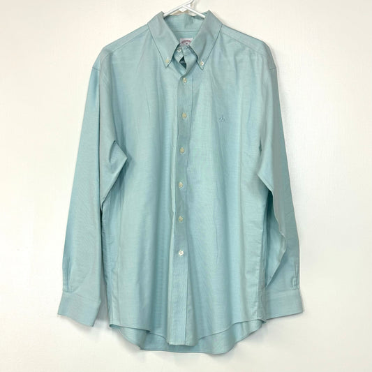 Brooks Brothers | Supima Cotton Button-Down Dress Shirt | Color: Mint Green | Size: M | Pre-Owned