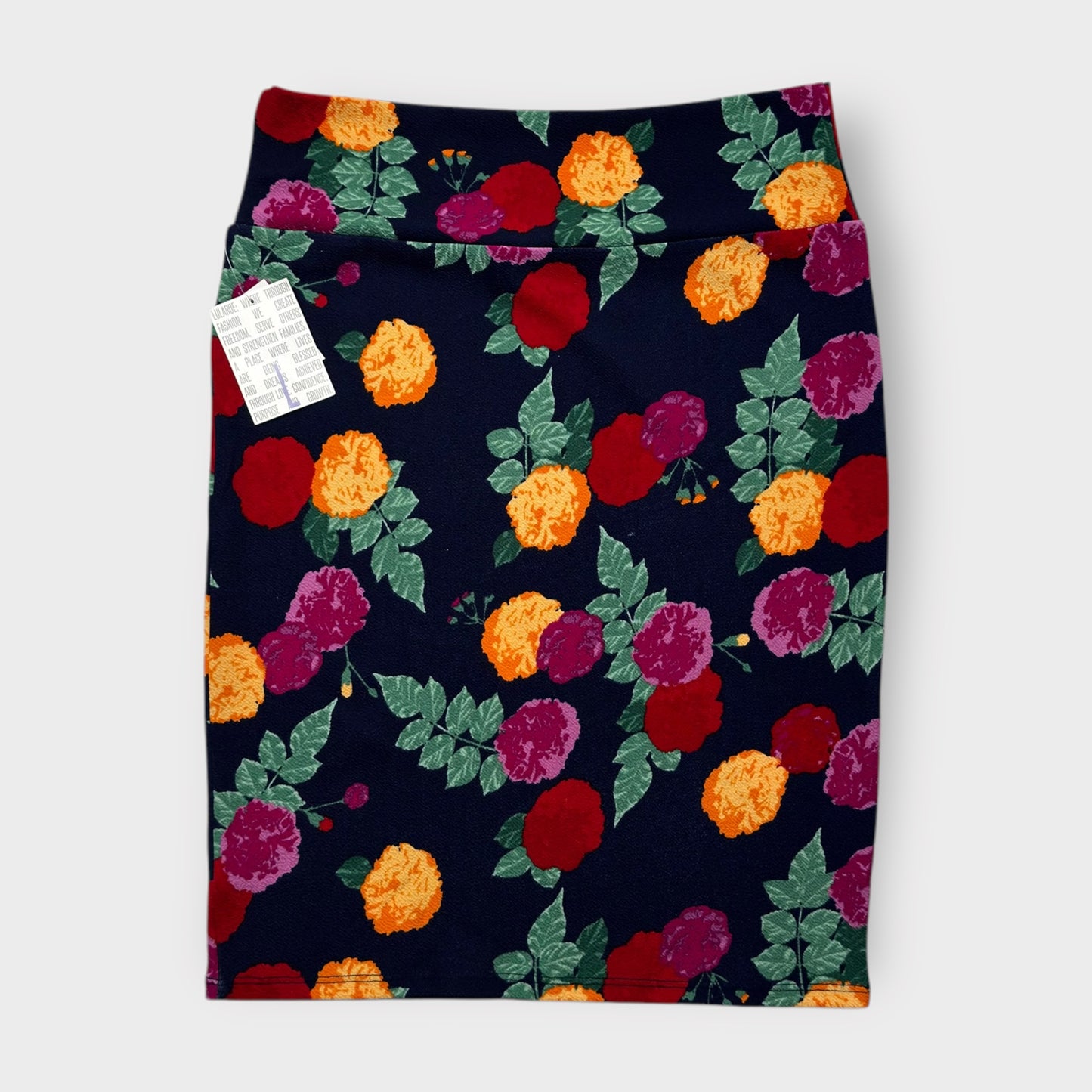 LuLaRoe Cassie Pencil Skirt - Black Floral - Women's L (12-14) - NWT