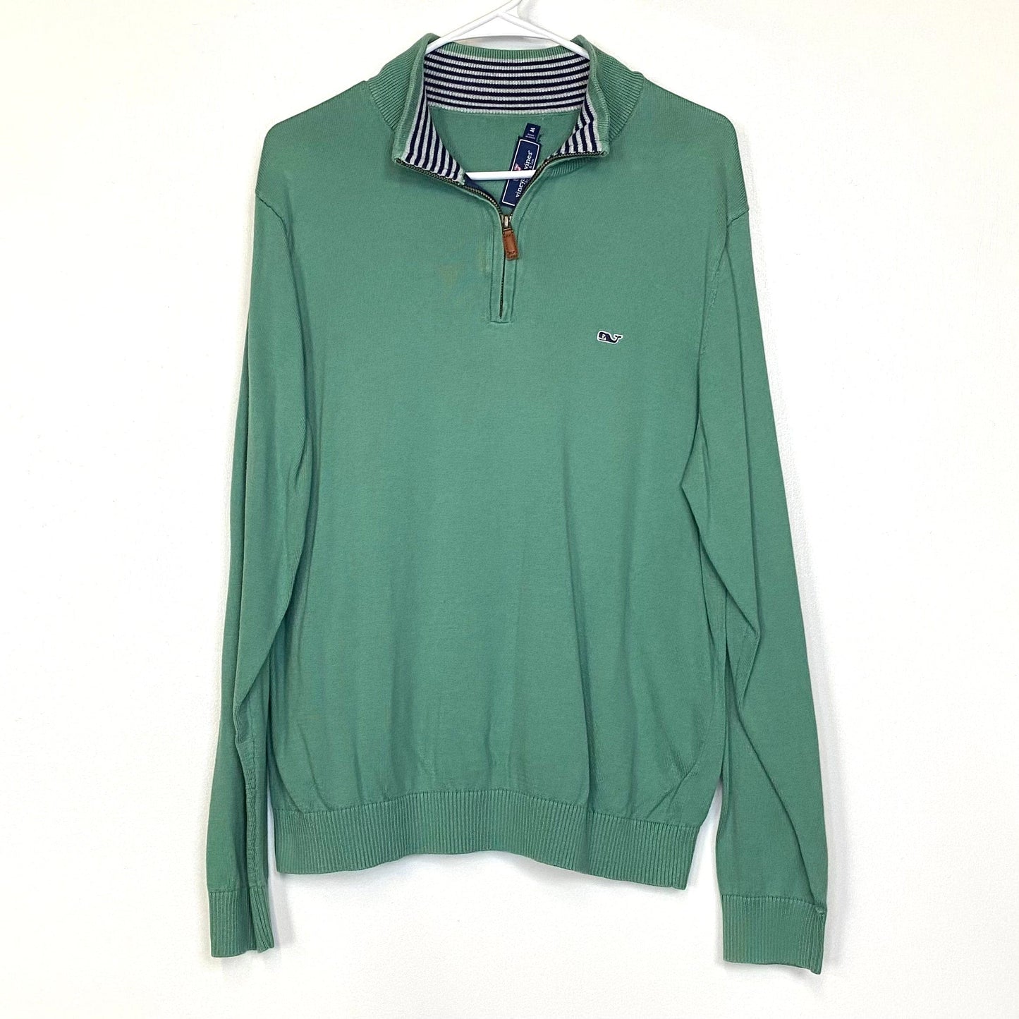 Sharp-Looking Vineyard Vines Mens Size M Green ¼ Pullover Sweater Sweatshirt L/s