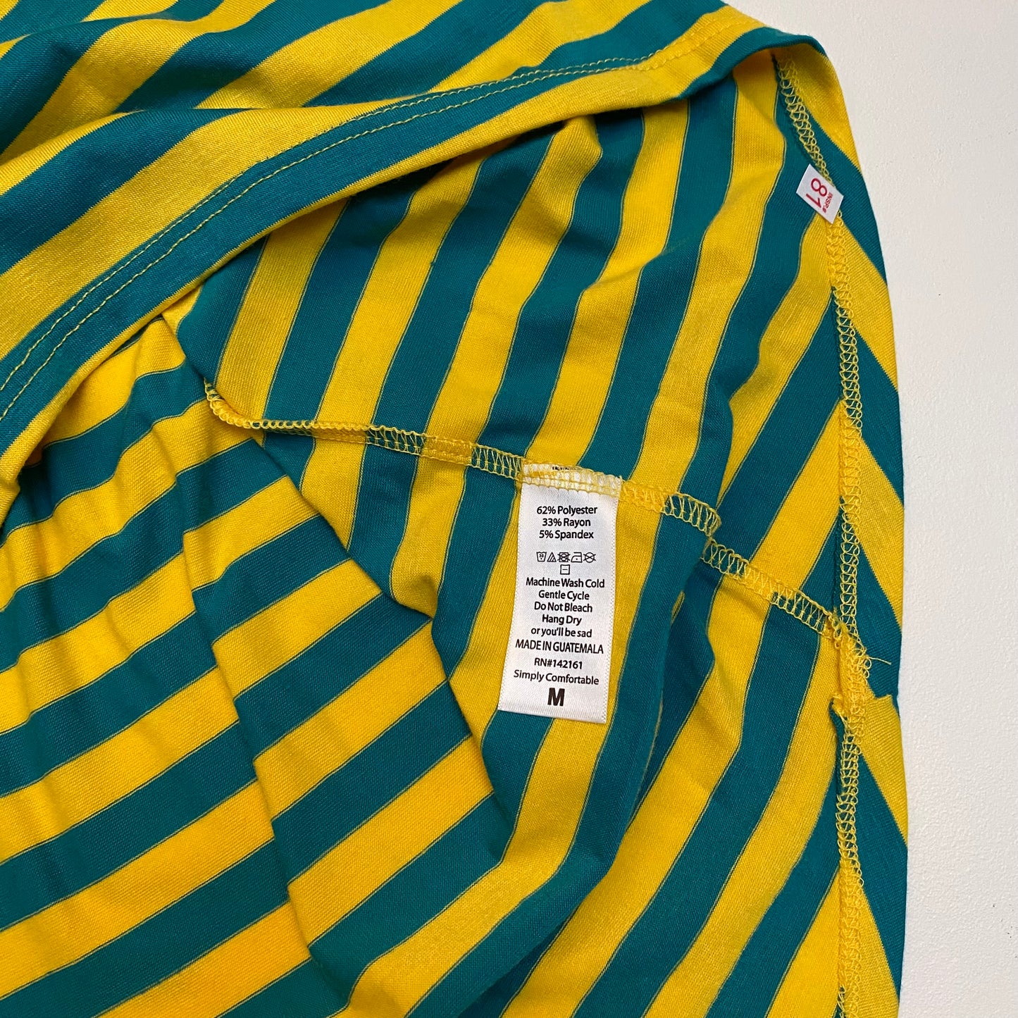 Lularoe Irma Tunic | M (10-12) | Green/Yellow Striped | S/s | NWT