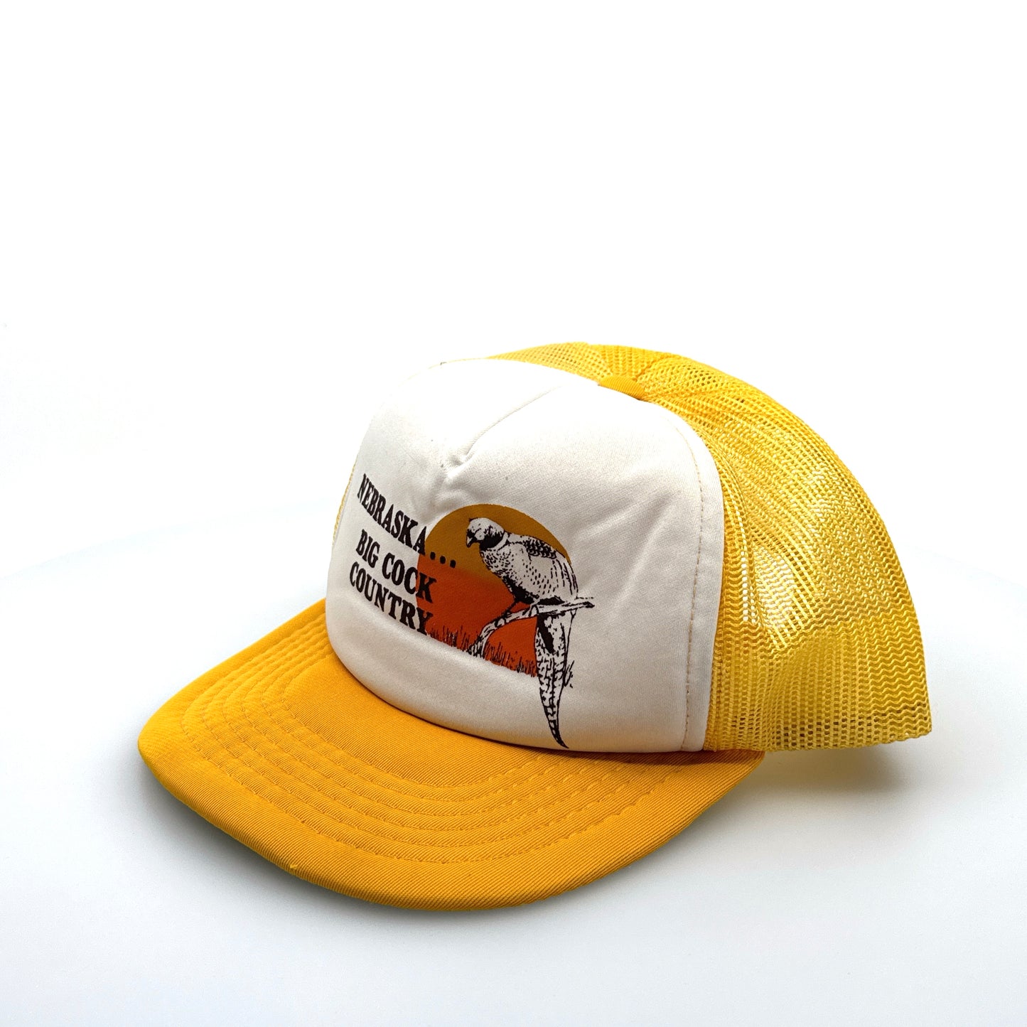 Nebraska | Big Cock Country | Vintage Trucker Hat | Yellow/White | Fair