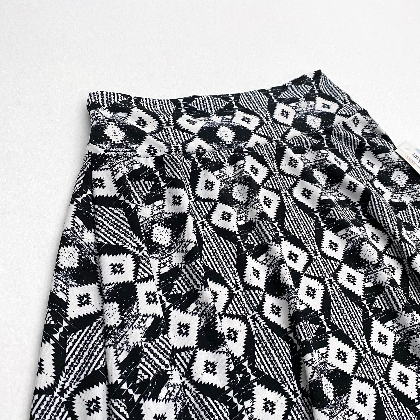 LuLaRoe Kids Azure A-Line Skirt  | 12 (12-14) | Black/White Southwestern Pattern | NWT