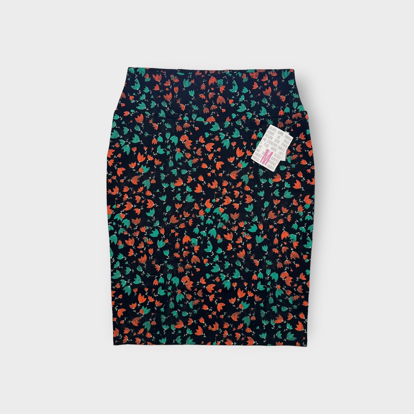 LuLaRoe Cassie Pencil Skirt | M (8-12) | Orange/Green/Black | Tropical | NWT