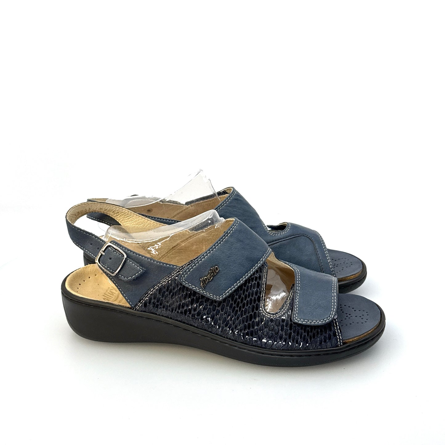 Fidelio | Womens Hallux Snakeskin Slingback Sandals | Color: Blue | Size: 40