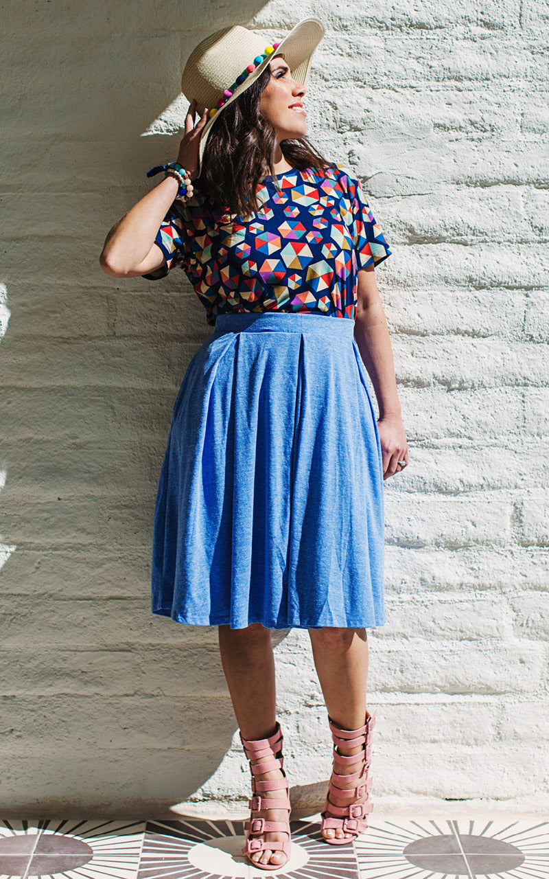 LuLaRoe M Neon Southwestern Pattern on Dark Gray Madison Skirt w/Pockets! NWT*