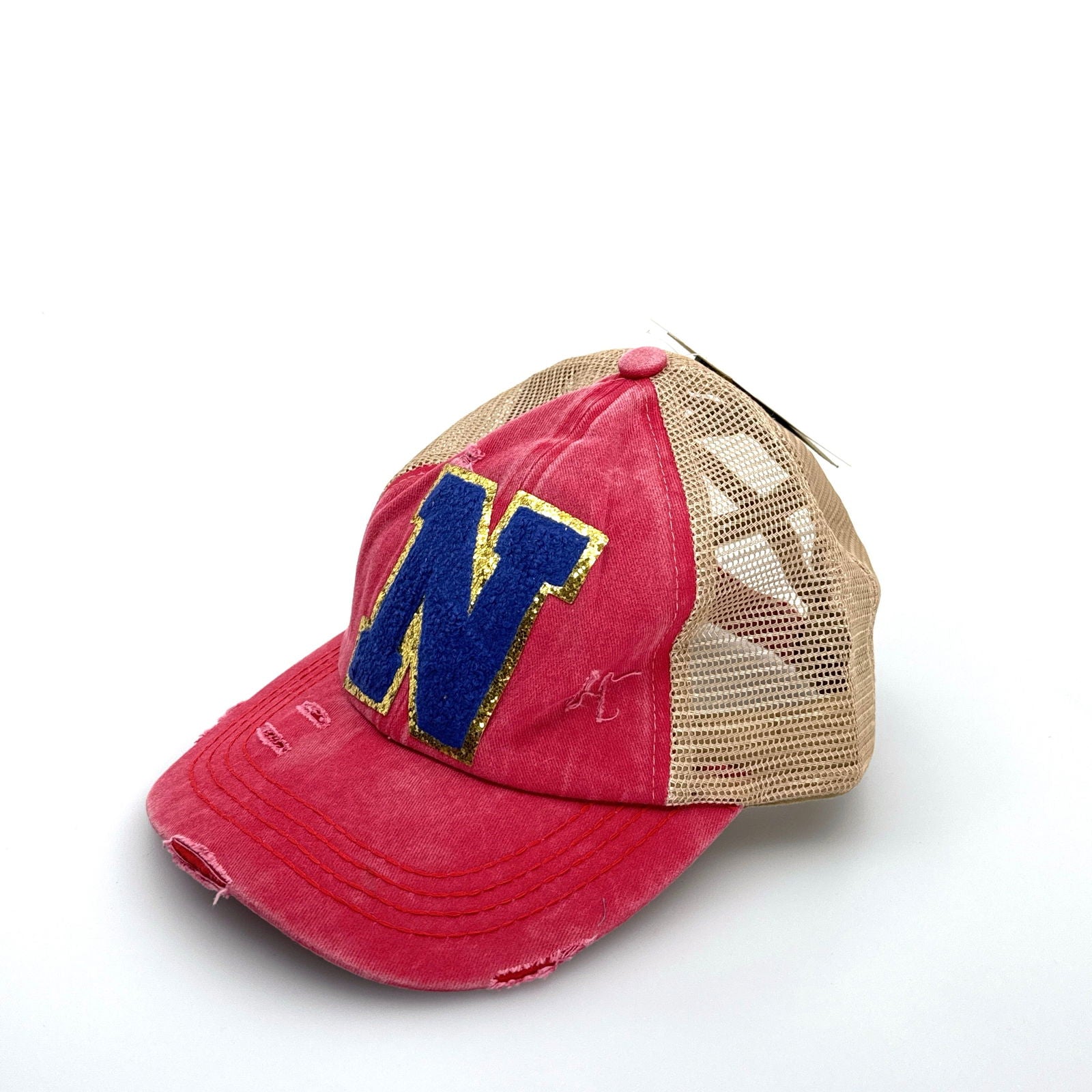 CC | “N” Multi Level Criss-Cross Pony Cap | Red/Blue | OSFA | NEW -  | Buy at Parsimony Shoppes