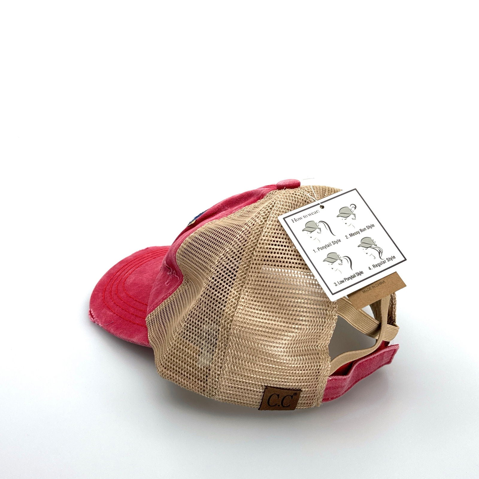 CC | “N” Multi Level Criss-Cross Pony Cap | Red/Blue | OSFA | NEW -  | Buy at Parsimony Shoppes